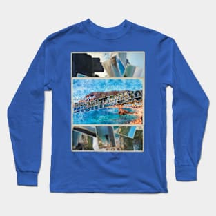 Greetings from Monterosso al Mare in Cinque Terre Vintage style retro souvenir Long Sleeve T-Shirt